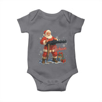 Christmas Santa Machine Gun Baby Onesie Behave Xmas Gun Lover - Wonder Print Shop