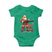 Christmas Santa Machine Gun Baby Onesie Behave Xmas Gun Lover - Wonder Print Shop