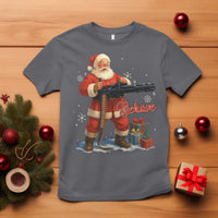 Christmas Santa Machine Gun T Shirt Behave Xmas Gun Lover - Wonder Print Shop