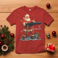 Christmas Santa Machine Gun T Shirt Behave Xmas Gun Lover - Wonder Print Shop