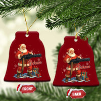 Christmas Santa Machine Gun Ceramic Ornament Behave Xmas Gun Lover - Wonder Print Shop