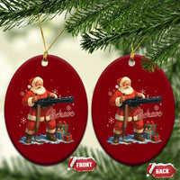 Christmas Santa Machine Gun Ceramic Ornament Behave Xmas Gun Lover - Wonder Print Shop