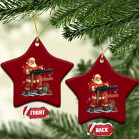 Christmas Santa Machine Gun Ceramic Ornament Behave Xmas Gun Lover - Wonder Print Shop