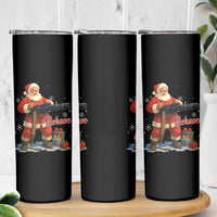 Christmas Santa Machine Gun Skinny Tumbler Behave Xmas Gun Lover - Wonder Print Shop