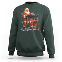 Christmas Santa Machine Gun Sweatshirt Behave Xmas Gun Lover - Wonder Print Shop
