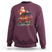 Christmas Santa Machine Gun Sweatshirt Behave Xmas Gun Lover - Wonder Print Shop