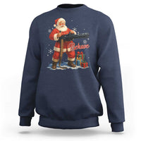 Christmas Santa Machine Gun Sweatshirt Behave Xmas Gun Lover - Wonder Print Shop