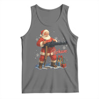 Christmas Santa Machine Gun Tank Top Behave Xmas Gun Lover - Wonder Print Shop