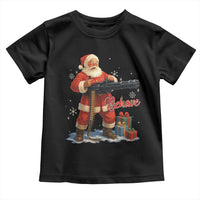Christmas Santa Machine Gun Toddler T Shirt Behave Xmas Gun Lover - Wonder Print Shop
