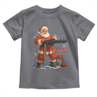 Christmas Santa Machine Gun Toddler T Shirt Behave Xmas Gun Lover - Wonder Print Shop