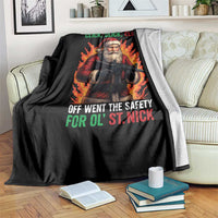 Funny Gun Christmas Throw Blanket Up On The Rooftop Click Click Off Went The Safety For Ol St Nick - Wonder Print Shop