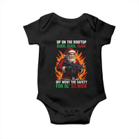 Funny Gun Christmas Baby Onesie Up On The Rooftop Click Click Off Went The Safety For Ol St Nick - Wonder Print Shop