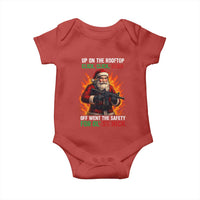 Funny Gun Christmas Baby Onesie Up On The Rooftop Click Click Off Went The Safety For Ol St Nick - Wonder Print Shop