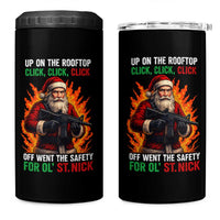 Funny Gun Christmas 4 in 1 Can Cooler Tumbler Up On The Rooftop Click Click Off Went The Safety For Ol St Nick - Wonder Print Shop