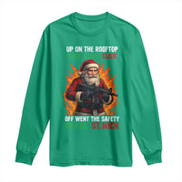 Funny Gun Christmas Long Sleeve Shirt Up On The Rooftop Click Click Off Went The Safety For Ol St Nick - Wonder Print Shop