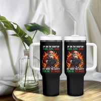 Funny Gun Christmas Tumbler With Handle Up On The Rooftop Click Click Off Went The Safety For Ol St Nick - Wonder Print Shop
