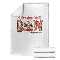 Every Knee Shall Bow Throw Blanket Santa Christmas Nativity Scene Bible Verse - Wonder Print Shop