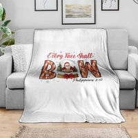Every Knee Shall Bow Throw Blanket Santa Christmas Nativity Scene Bible Verse - Wonder Print Shop