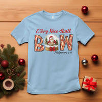 Every Knee Shall Bow T Shirt Santa Christmas Nativity Scene Bible Verse - Wonder Print Shop