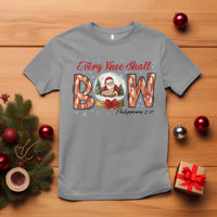 Every Knee Shall Bow T Shirt Santa Christmas Nativity Scene Bible Verse - Wonder Print Shop