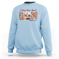 Every Knee Shall Bow Sweatshirt Santa Christmas Nativity Scene Bible Verse - Wonder Print Shop