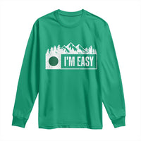 Funny Snowboard Ski Long Sleeve Shirt I'm Easy Mountain Sign Retro Vintage - Wonder Print Shop