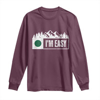 Funny Snowboard Ski Long Sleeve Shirt I'm Easy Mountain Sign Retro Vintage - Wonder Print Shop