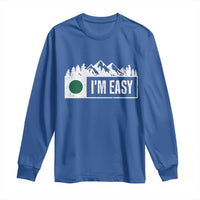 Funny Snowboard Ski Long Sleeve Shirt I'm Easy Mountain Sign Retro Vintage - Wonder Print Shop