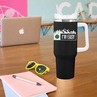 Funny Snowboard Ski Tumbler With Handle I'm Easy Mountain Sign Retro Vintage - Wonder Print Shop