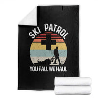 Ski Patrol You Fall We Haul Throw Blanket Funny Skiing Skier Winter Sport - Wonder Print Shop