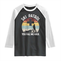 Ski Patrol You Fall We Haul Raglan Shirt Funny Skiing Skier Winter Sport - Wonder Print Shop