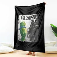 Frog Resist Throw Blanket Portland Frog Activist Protest City Art - Wonder Print Shop