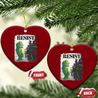 Frog Resist Ceramic Ornament Portland Frog Activist Protest City Art - Wonder Print Shop