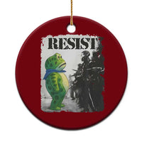 Frog Resist Ceramic Ornament Portland Frog Activist Protest City Art - Wonder Print Shop