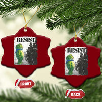 Frog Resist Ceramic Ornament Portland Frog Activist Protest City Art - Wonder Print Shop