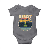 Frog Resist Baby Onesie Portland Frog Activist Protest Retro Sunset - Wonder Print Shop