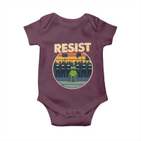 Frog Resist Baby Onesie Portland Frog Activist Protest Retro Sunset - Wonder Print Shop