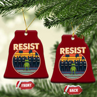Frog Resist Ceramic Ornament Portland Frog Activist Protest Retro Sunset - Wonder Print Shop