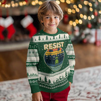 Frog Resist Ugly Christmas Sweater Portland Frog Activist Protest Retro Sunset - Wonder Print Shop