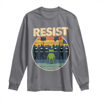 Frog Resist Long Sleeve Shirt Portland Frog Activist Protest Retro Sunset - Wonder Print Shop