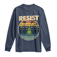 Frog Resist Long Sleeve Shirt Portland Frog Activist Protest Retro Sunset - Wonder Print Shop