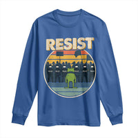 Frog Resist Long Sleeve Shirt Portland Frog Activist Protest Retro Sunset - Wonder Print Shop