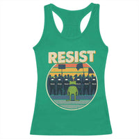 Frog Resist Racerback Tank Top Portland Frog Activist Protest Retro Sunset - Wonder Print Shop