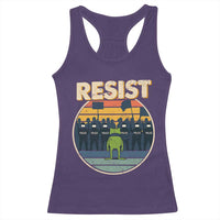 Frog Resist Racerback Tank Top Portland Frog Activist Protest Retro Sunset - Wonder Print Shop