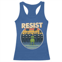 Frog Resist Racerback Tank Top Portland Frog Activist Protest Retro Sunset - Wonder Print Shop