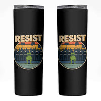 Frog Resist Skinny Tumbler Portland Frog Activist Protest Retro Sunset - Wonder Print Shop