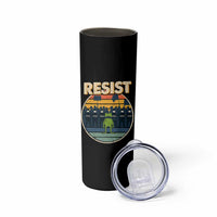 Frog Resist Skinny Tumbler Portland Frog Activist Protest Retro Sunset - Wonder Print Shop