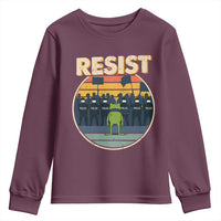Frog Resist Youth Sweatshirt Portland Frog Activist Protest Retro Sunset - Wonder Print Shop