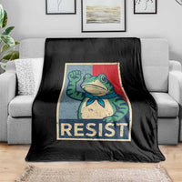 Frog Resist Throw Blanket Portland Frog Raised Fist Poster Graphic - Wonder Print Shop
