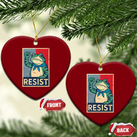 Frog Resist Ceramic Ornament Portland Frog Raised Fist Poster Graphic - Wonder Print Shop